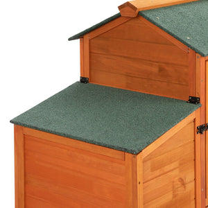 English Elm Portable Pinewood Chicken Coop with Nesting Box Run and Wheels for Backyard Flocks Orange W2181P356215