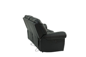 English Elm Plush Power Reclining Loveseat Bonded Leather Nailhead Trim Usb Port Seating B011P467627