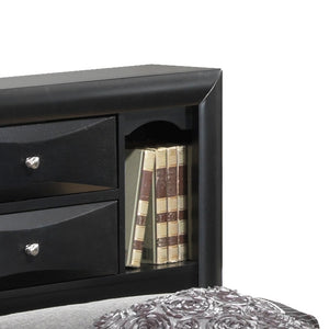 English Elm Modern Twin Storage Bed Black - Sleek Particle Board Frame, Built-In Drawers, Sturdy Durable Design for Compact Bedrooms B078S00167