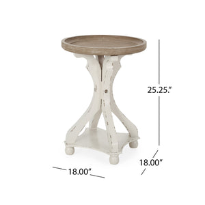 English Elm Christopher Knight Home® - End Table - French Country Charm With Lipped Round Top, Ideal Accent For Living Spaces & Entryways N771P239460Y