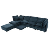 English Elm Double-Layer Cushion Modern Large U-Shaped Modular Sofa, Freely Combinable 6-Seater With Storage Function, Convertible To Sofa Bed, Perfect For Living Rooms, Offices, and Apartments