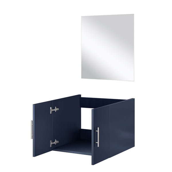 English Elm Navy Blue Single Bath Vanity Set With Mirror - Compact, Stylish, Durable, Perfect For Small Spaces! B2731S00531