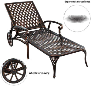 English Elm Aluminium Lounge Chair Set - 2-Piece, Adjustable, Weather-Resistant, Stylish Comfort For Outdoor Use W640P186312