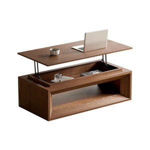 English Elm 43.3'' Wood Veneer Lift Top Coffee Table with Hidden Storage for Living Room Walnut W1435P453255