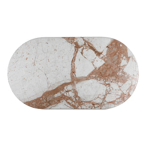 English Elm Sartoria Oval Breccia Marble Dining Table with Jute Wrapped Mango Wood Base B2769S00004