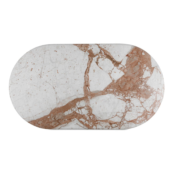 English Elm Sartoria Oval Breccia Marble Dining Table with Jute Wrapped Mango Wood Base B2769S00004