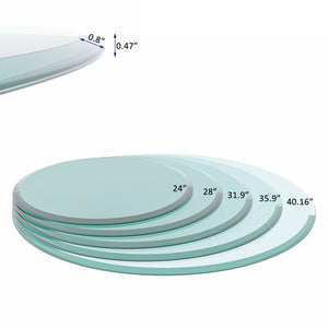 English Elm 36"inch Round Tempered Glass Table Top with Polished Edge for Dining or Patio W241P248438