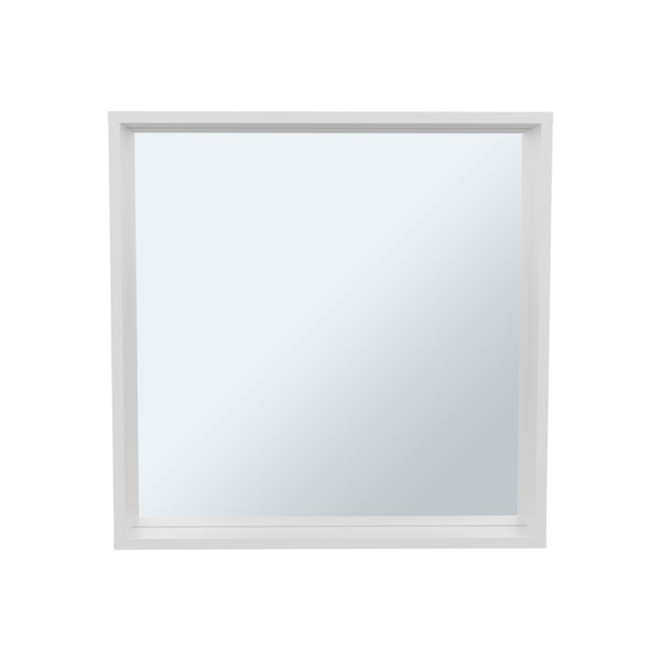 English Elm Dakota Wall-Mounted Medicine Cabinet with Mirror & Shelves, White Engineered Wood Organizer Stylish and Space-Saving B200P362001