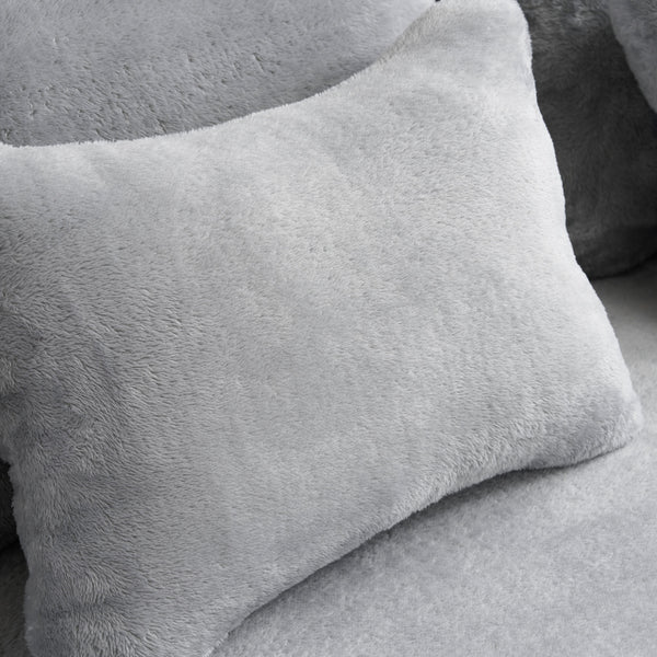 English Elm Queen Plush Floor Sofa Futon with 4 Pillows — Modern Foam Folding Couch Mattress for Living Room Guest Bedroom LIGHT GREY W3612P336072