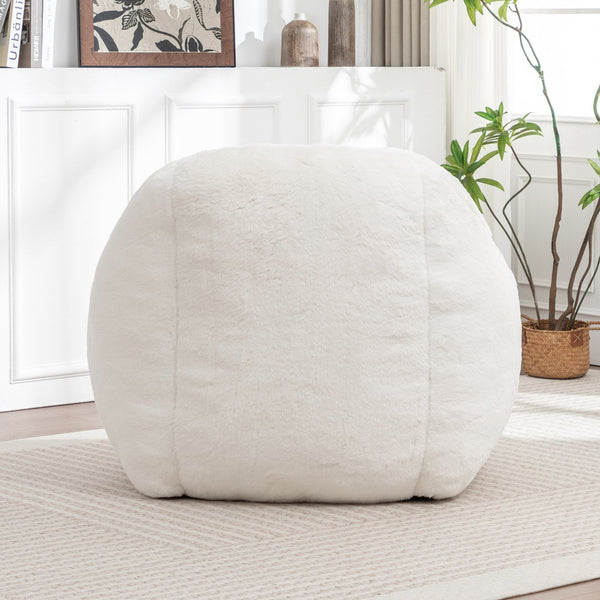 English Elm Bean Bag Chair - Plush Faux Fur Sofa With Back Support, Lightweight & Stylish Seating For All Ages W2200P326887