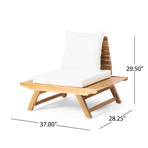 English Elm Christopher Knight Home® - SEDONA Acacia Wood Slatted Club Chair with Wide Seats, Water-Resistant Cushions for Patio Comfort Teak 40.25 L x 32 W x 10.75 H 63744.00WHI