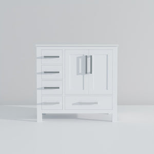 English Elm White Bath Vanity 36" W X 22" D With Cultured Marble Top – Sleek Storage & Soft-Close Convenience! B2731P259022-GIGA