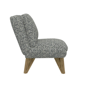 English Elm Wallace & Bay - Blue Armless Accent Chair in Dark Navy Speckled Upholstery, Solid Wood Frame, Compact Stylish Seat B2709P212457