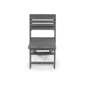 English Elm Coastal Bay Recycled Hdpe Folding Bistro Chair for Patio and Balcony Use Gray B2745P409663