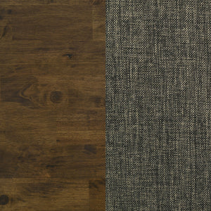 English Elm Gawain Rustic Modern 7-Piece Dining Set in Knotty Nutmeg with Ladder Back Chairs & X-Cross Trestle Base B062S00891