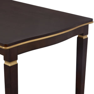 English Elm 6-Piece Kitchen Dining Set with 60" Rectangular Table, Tufted High-Back Chairs & Bench, Durable Wood Espresso N752S001080P