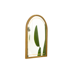 English Elm 20'' Avri Mirror - Golden Beaded Arch LED Vanity Mirror with 3 Color Temperatures for Stylish Rooms W2615P346499