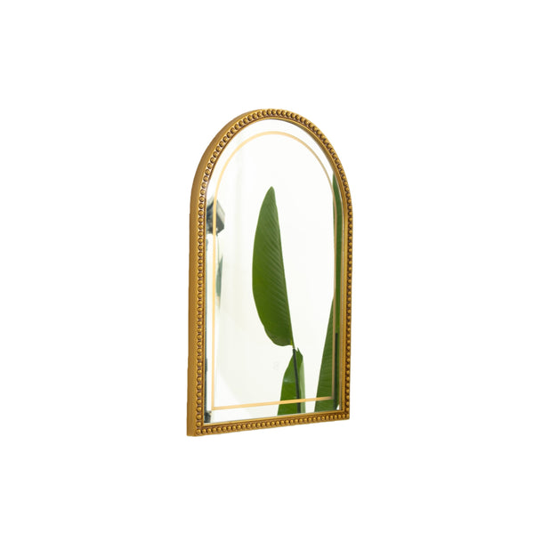 English Elm 20'' Avri Mirror - Golden Beaded Arch LED Vanity Mirror with 3 Color Temperatures for Stylish Rooms W2615P346499