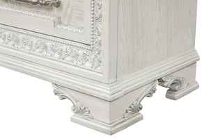 English Elm Traditional French Inspired Nightstand with Usb Charging Dovetail Drawers Creamy Finish B2741P435893