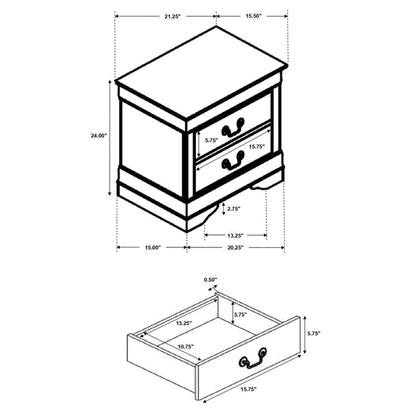 English Elm Bruno Five-Piece Queen Bedroom Set - Elegant Cappuccino Finish With Sleigh Bed & Ample Storage Solutions B062S00905