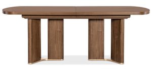 Hooker Furniture Eleana Light Caramel Walnut Rectangle Dining Table With Sunlit Bronze Double Pedestal, Extends To 122" 7252-75200-85