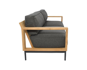 Sunpan Cagliari Sofa - Modern Outdoor Retreat with Durable Teak Wood Frame and Weather-Resistant Cushions Gracebay Grey