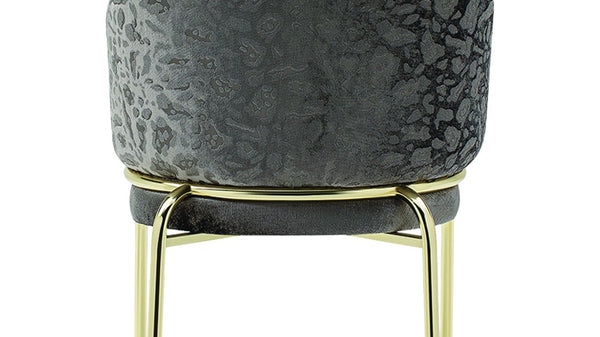 English Elm Onyx Luxe Velvet & Chenille Accent Chair with Gold Metal Frame — Plush Comfort, Durable Chic (96) DARK GREY B009P332651