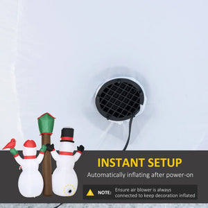 English Elm 7ft Snowman Family Inflatable Yard Decor with Led Lights Birdhouse Holiday Display T3971P404365