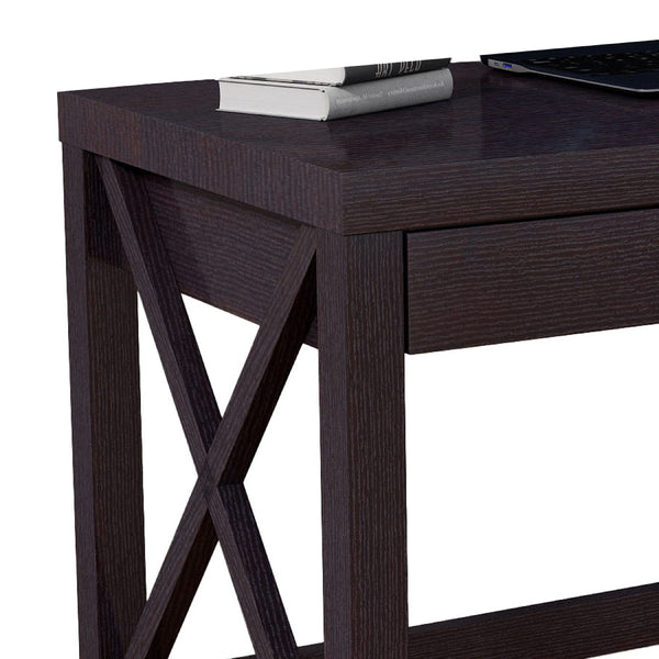 English Elm Desk with Rolling File Cabinet Two Storage Drawers Warm Cocoa Finish Home Office B056P416990
