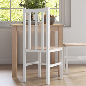 English Elm HOMCOM Farmhouse Armless Dining Chairs Set of 4 – Solid Pine Slat Back, 264 lb Capacity, White Rustic Comfort W2225P173888