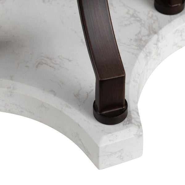 Crestview Collection 34"H Aged Bronze Table Lamp With White Marble Base, Elegant Shade & 3-way Socket For Modern Homes   Cvazer187