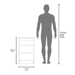 English Elm Bathbi 30" 4-Tier Ladder Shelf Organizer for Bathroom and Living Room - Sleek Minimalist Vertical Storage Black 34.7 L x 18.6 W x 3.2 H B200P240251