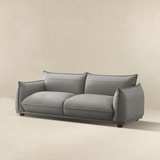 English Elm Ashcroft Furniture - Emma Mid Century Modern Luxury Grey Leather Sofa