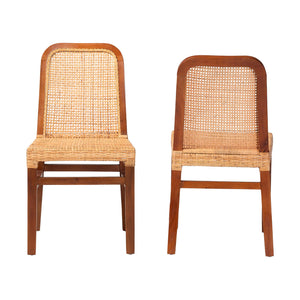 English Elm Modern Rattan Openwork Backrest Counter Stool Mahogany Frame for Kitchen Islands B2750P420356