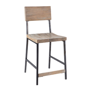 JLA Home INK+IVY - 24" Modern Counter Stool with Contoured Wood Seat and Matte Metal Legs for Compact Spaces Grey FPF20-0338