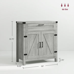 English Elm Homcom Modern Farmhouse Sideboard Buffet Cabinet With Storage Drawer & Barn Doors For Versatile Style W2225P229533