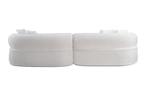 English Elm Modern Boucle Oversized L-shaped Sectional Sofa with Sculptural Curved Silhouette White W5515S00001