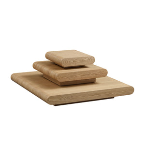 English Elm 3-piece Modular Mdf Coffee Table Sculptural Stacking Design for Modern Living Rooms W2582P451418