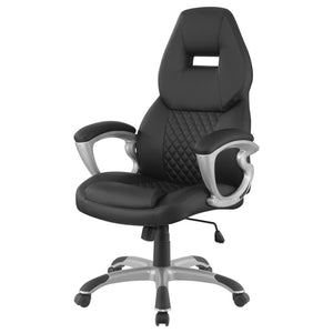 English Elm Bruce sleek Black Upholstered Adjustable Home Office Chair – Ergonomic Swivel, Rolling Casters, Timeless Comfort and Support B062P344908