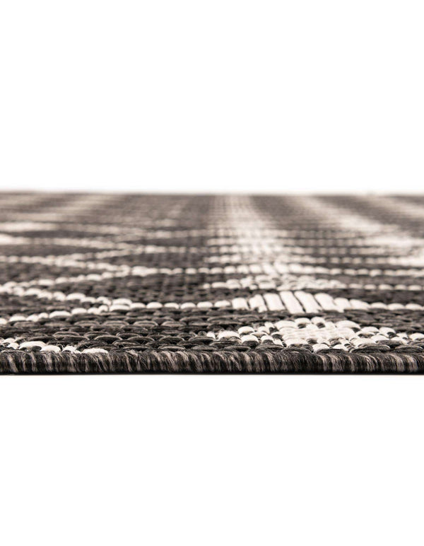 Unique Loom Outdoor Trellis Traliccio Machine Made Trellis Rug Charcoal, Ivory/Gray 5' 3" x 7' 10"