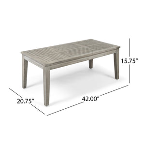 English Elm Christopher Knight Home® - HAMPTON Acacia Wood Coffee Table with Slat Top, Weather-Resistant Durable Hardwood, 44.9" L Grey 60399.00LGRY