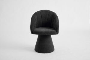 English Elm 068-chenille Swivel Accent Armchair Sculptural Curved Back Upholstered Living Room Seat Gray W527P438695