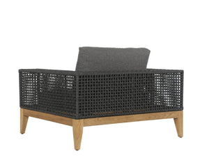 Sunpan SALERNO Armchair - Contemporary Gracebay Grey Lounge Chair with Teak Frame for Indoor & Outdoor Use 109513