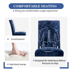 English Elm Set of 2 Modern Dining Chairs with Plush Velvet Tufting, Sturdy Steel Legs, Ergonomic S-Shaped Springs Blue D772095825