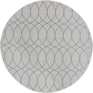 Unique Loom Outdoor Trellis Gitter Machine Made Trellis Rug Gray Blue,  10' 0" x 10' 0"