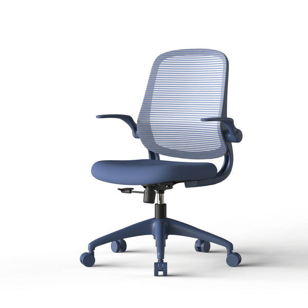 English Elm Ergonomic Mesh Back Task Chair with Flip Armrests High Density Foam Seat 500lb Capacity Blue W5280P464458