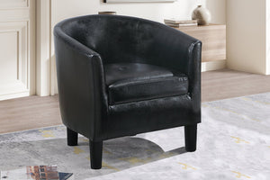 English Elm Accent Chair and Ottoman Set Botanical Script Print Barrel Back with Tapered Legs B089P416566