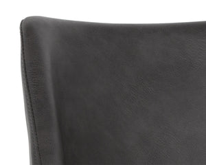 Sunpan Mason Dining Armchair – Stylish Faux Leather Seat with Black Powder Coated Iron Legs for Urban Spaces Town Grey