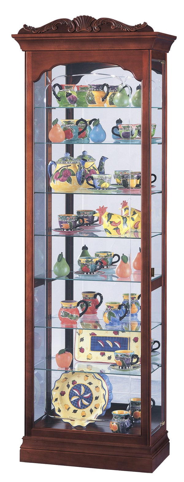 Hekman Furniture 680342 Hastings Curio Cabinet - Elegant Glass Display With Adjustable Shelves, Lighting & Craftsmanship Windsor Cherry Hastings Curio Cabinet 680342