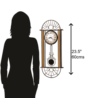 Hekman Furniture 625241 Devahn Wall Clock - Antique Bronze Wrought-iron Design With Quiet Quartz Movement & Roman Numerals  Devahn Wall Clock 625241